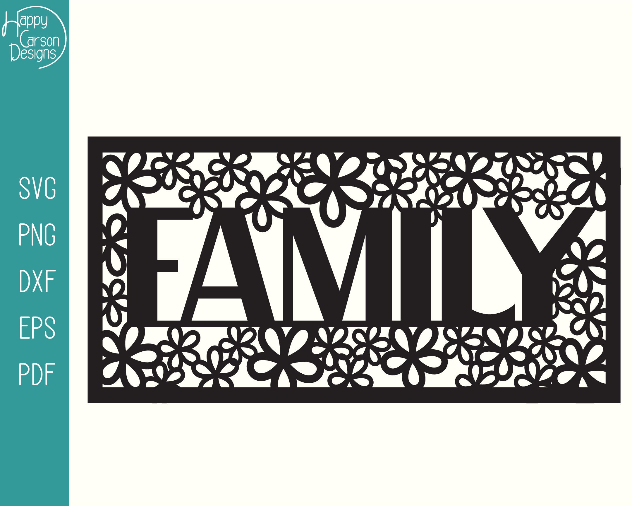 Family Floral SVG Cut File - Floral Family Papercut Template - Floral ...
