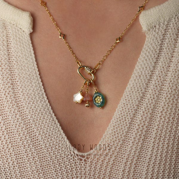 Build your own Custom charm necklace-Bulid your own charm-Gold charm necklace-Crystal charm jewelry-Personalized necklace-Birthday gift