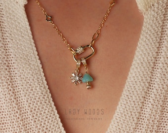 Build your own Custom charm necklace-Bulid your own charm-Gold charm necklace-Crystal charm jewelry-Personalized necklace-Birthday gift