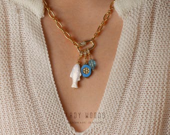 Build your own Custom charm necklace-Bulid your own charm-Gold charm necklace-Crystal charm jewelry-Personalized necklace-Birthday gift