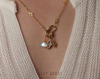 Build your own Custom charm necklace-Bulid your own charm-Gold charm necklace-Crystal charm jewelry-Personalized necklace-Birthday gift