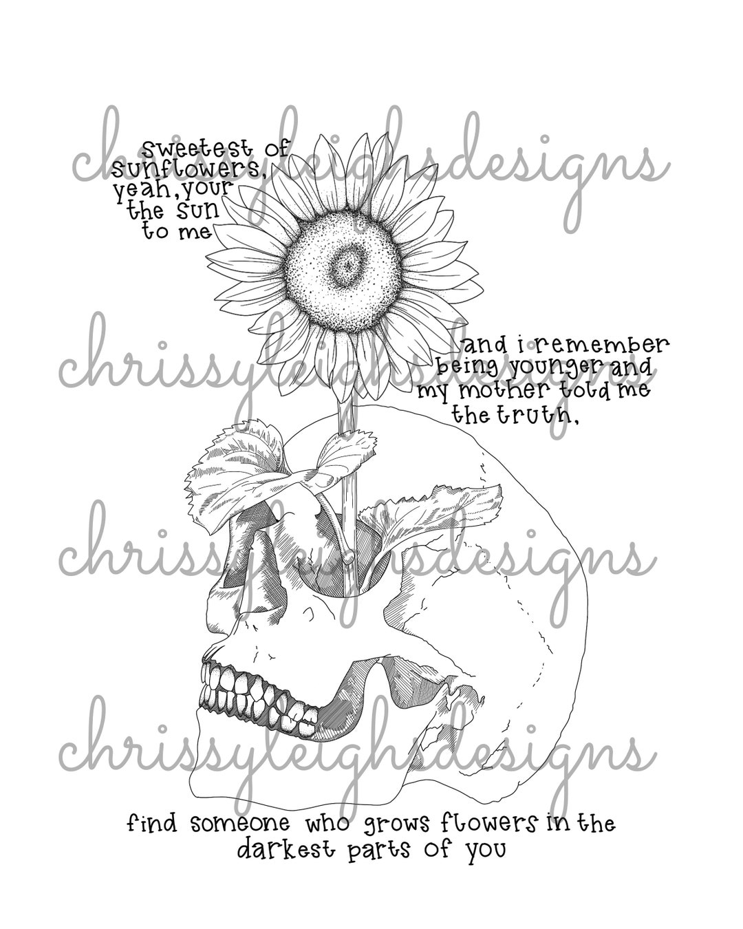 Sun to Me Tattoo Design Zach Bryan Lyrics Skull and Etsy