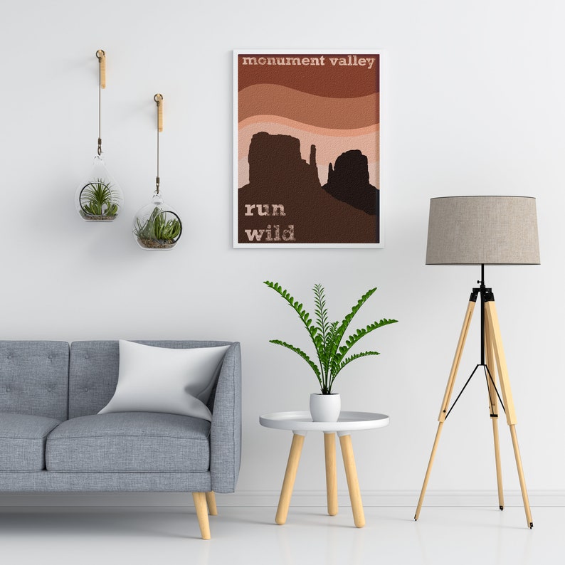 Monument Valley Poster, Granola Girl Bedroom Wall Art, Matching Art