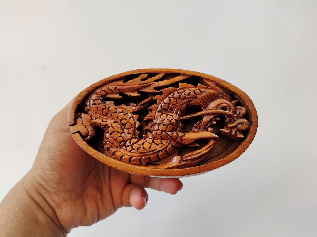 Wooden Magic Jewelry Box Puzzle Box Dragon Etsy