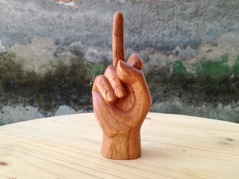 Wood Middle Finger Sculpture Middle Finger Wood Hand Sign Etsy UK