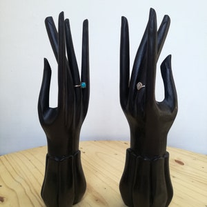 Black Jempinis Wood Hand Ring Display: Jewelry Holder, Set of 2