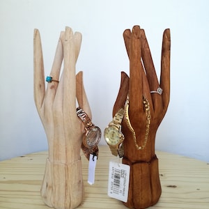 Set of 2 Hand Jewelry Display, Wood Display, Ring Stand Holder, Ring Display