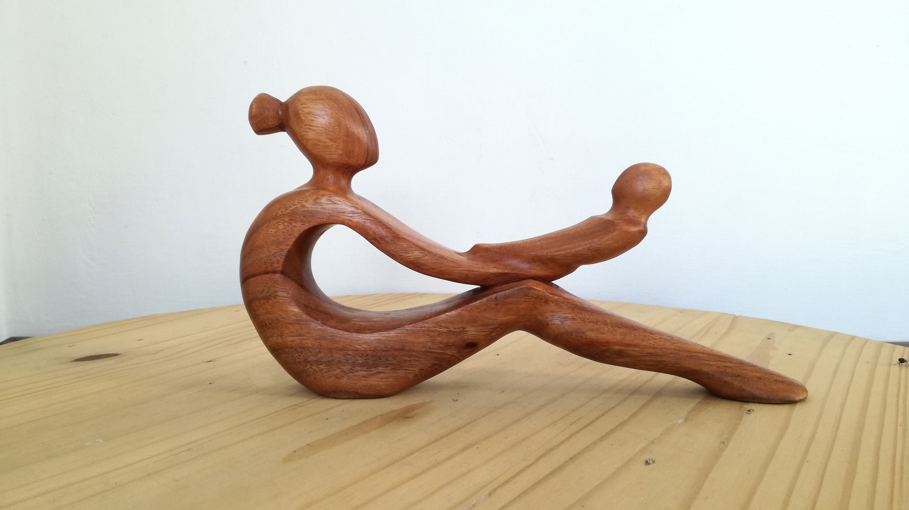 Wooden sculpture 20cm mother and baby ideal gift for a birth - 440