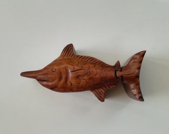 Wooden Magic Jewelry Box – Puzzle box Sailfish -Sailfish Carved - Marlin Fish