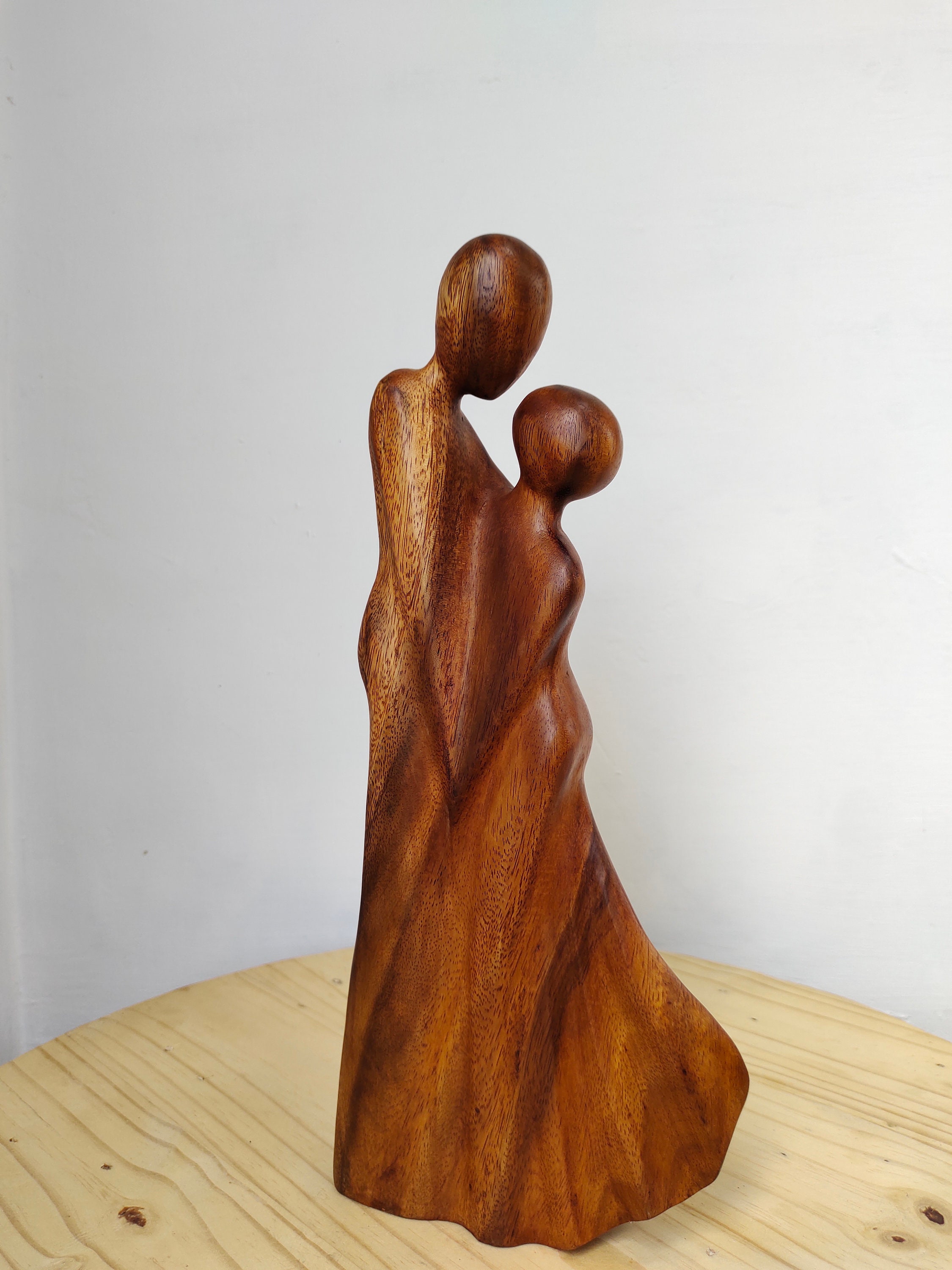 Wooden Abstract Sculpture Couple Dancing Romantic Embrace - Etsy