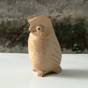 beautiful Wooden Owl Sculpture