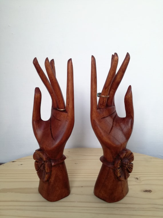 Wood Grain Hand Mannequin, Hand Wood Jewelry Display