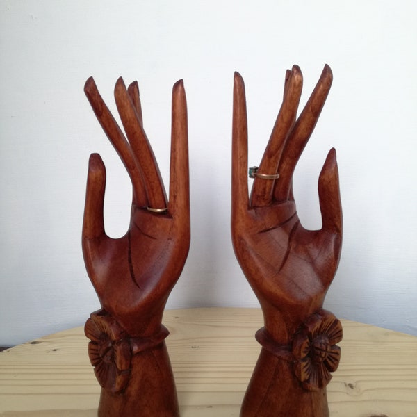 Floral hands Jewelry Display, Wooden Display, Ring Holder, Vintage floral hands, Ring Display