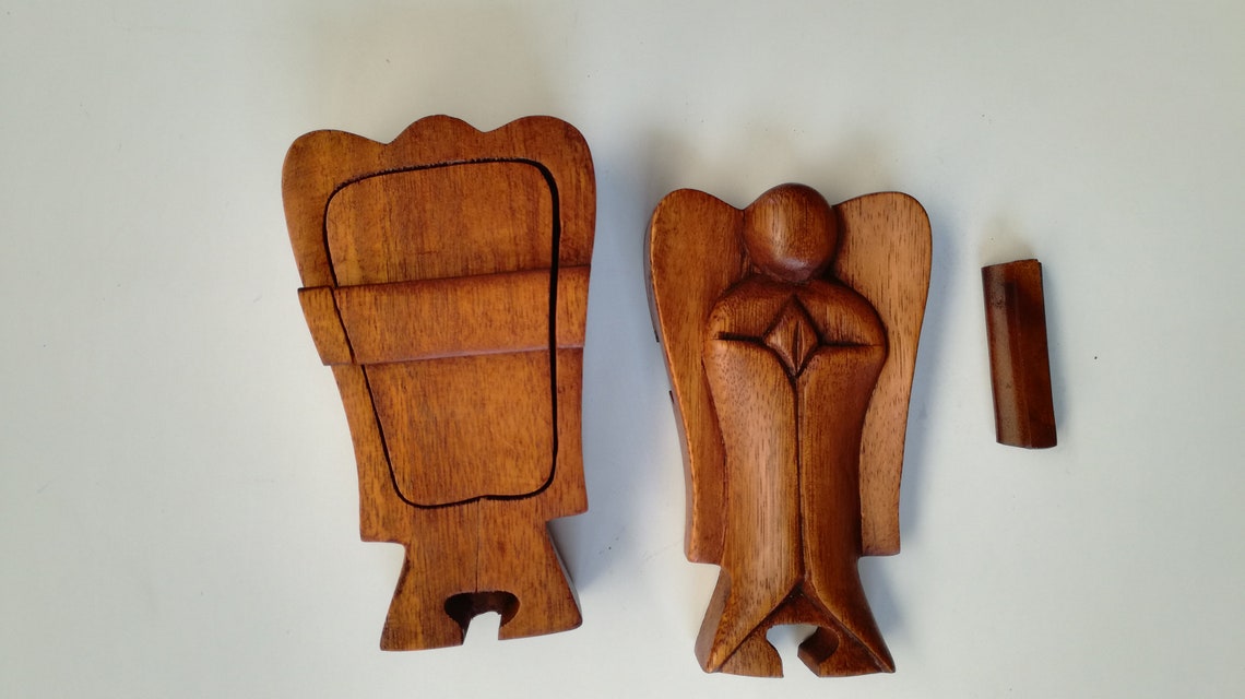Wooden Magic Jewelry Box Puzzle Box Angel Etsy