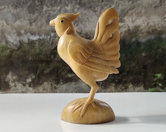 Hand Carved wooden chicken - birthday gift