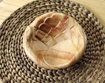 Portatutto in legno intagliato a mano ”Helcoming Hands” ciotola a mano