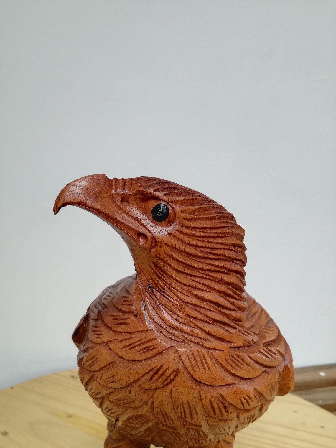 12 Large Wooden Eagle Statue Solid Wood Hand Carved Etsy