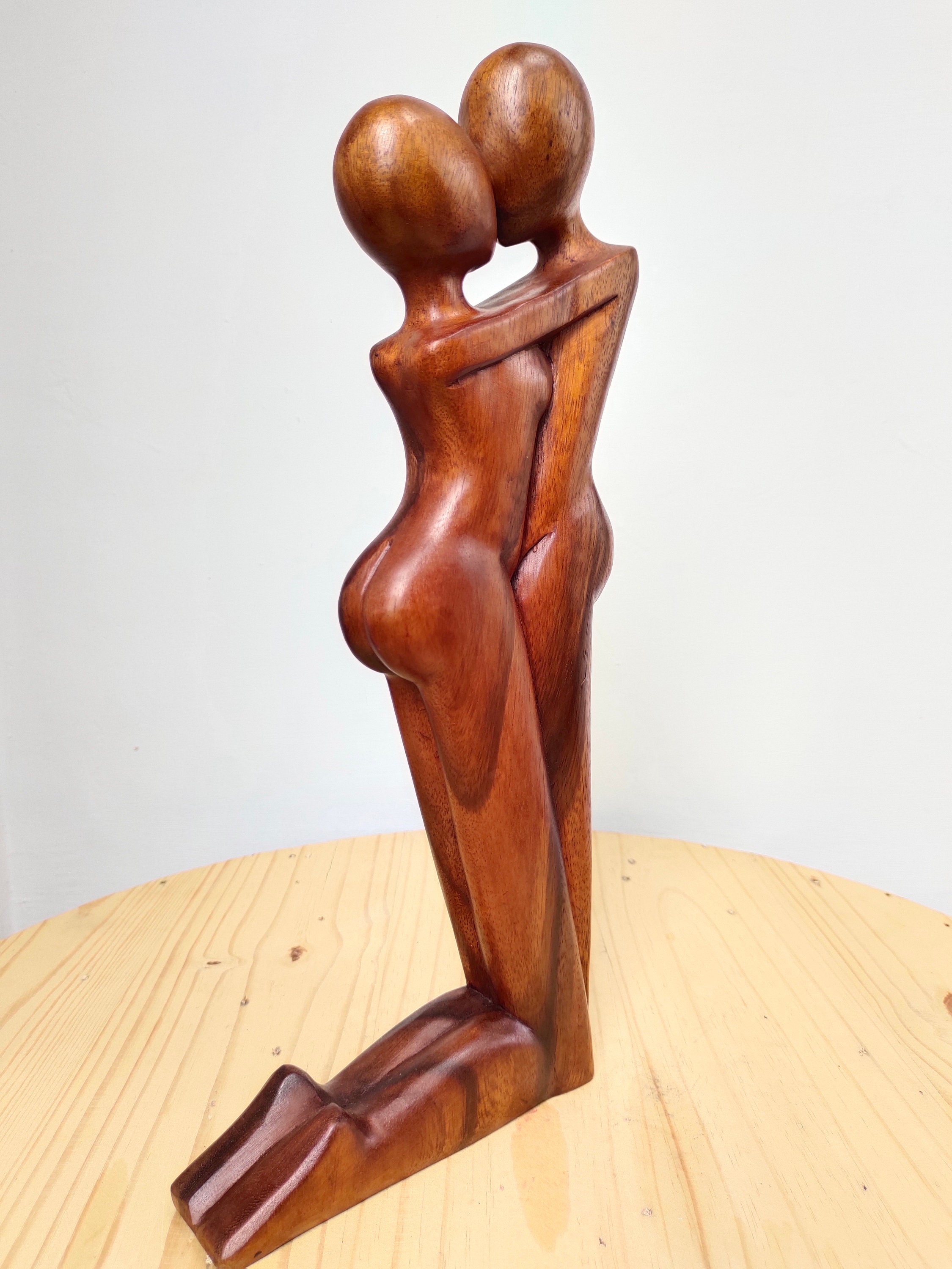 Hand Carved Suar Wood Sculpture - Abstract Rest