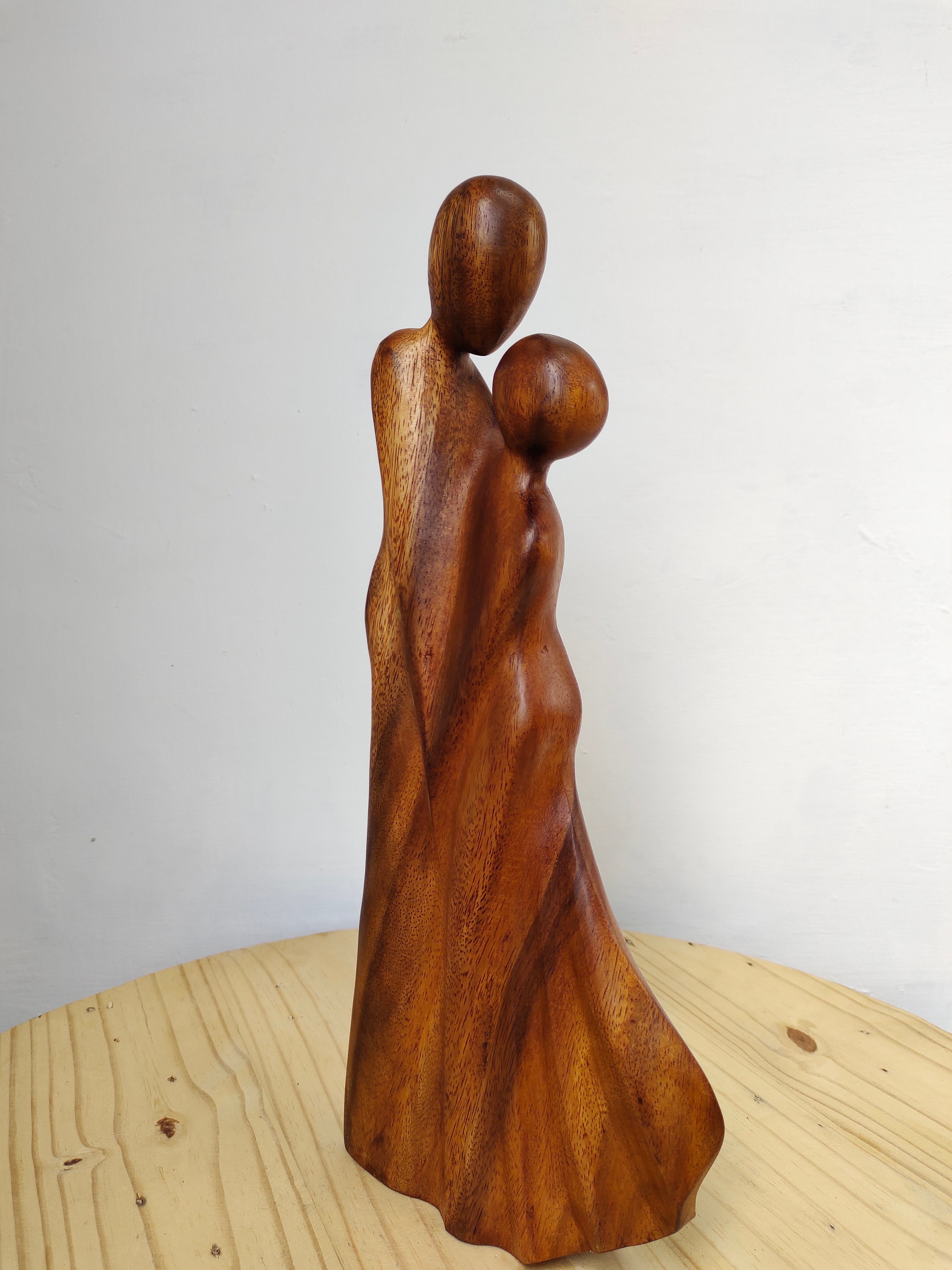 Wooden Abstract Sculpture Couple Dancing Romantic Embrace - Etsy