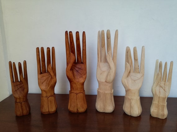 Hand Jewelry Display, Wood Display, Ring Stand Holder, Vintage Hand, Ring  Display 