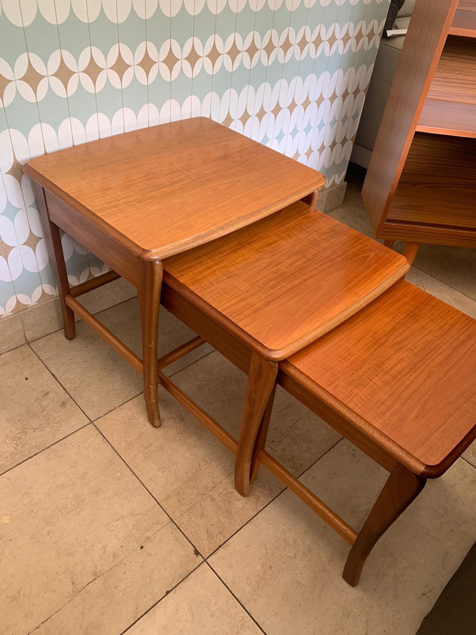 Retro Teak Nest of Tables Etsy