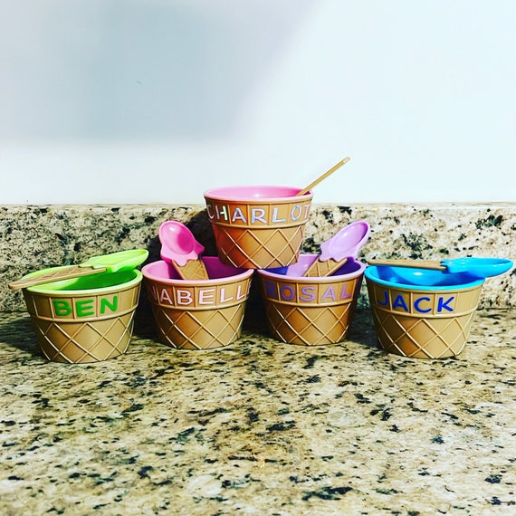 Ice Cream Bowl With Spoon Personalized Ice Cream Bowl Ice Etsy