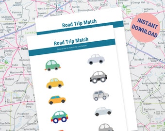 Road Trip Activity Toddler, Road Trip Kids Printable, Kids Road Trip Games Printable, Road Trip Game Download, Car Games Printable