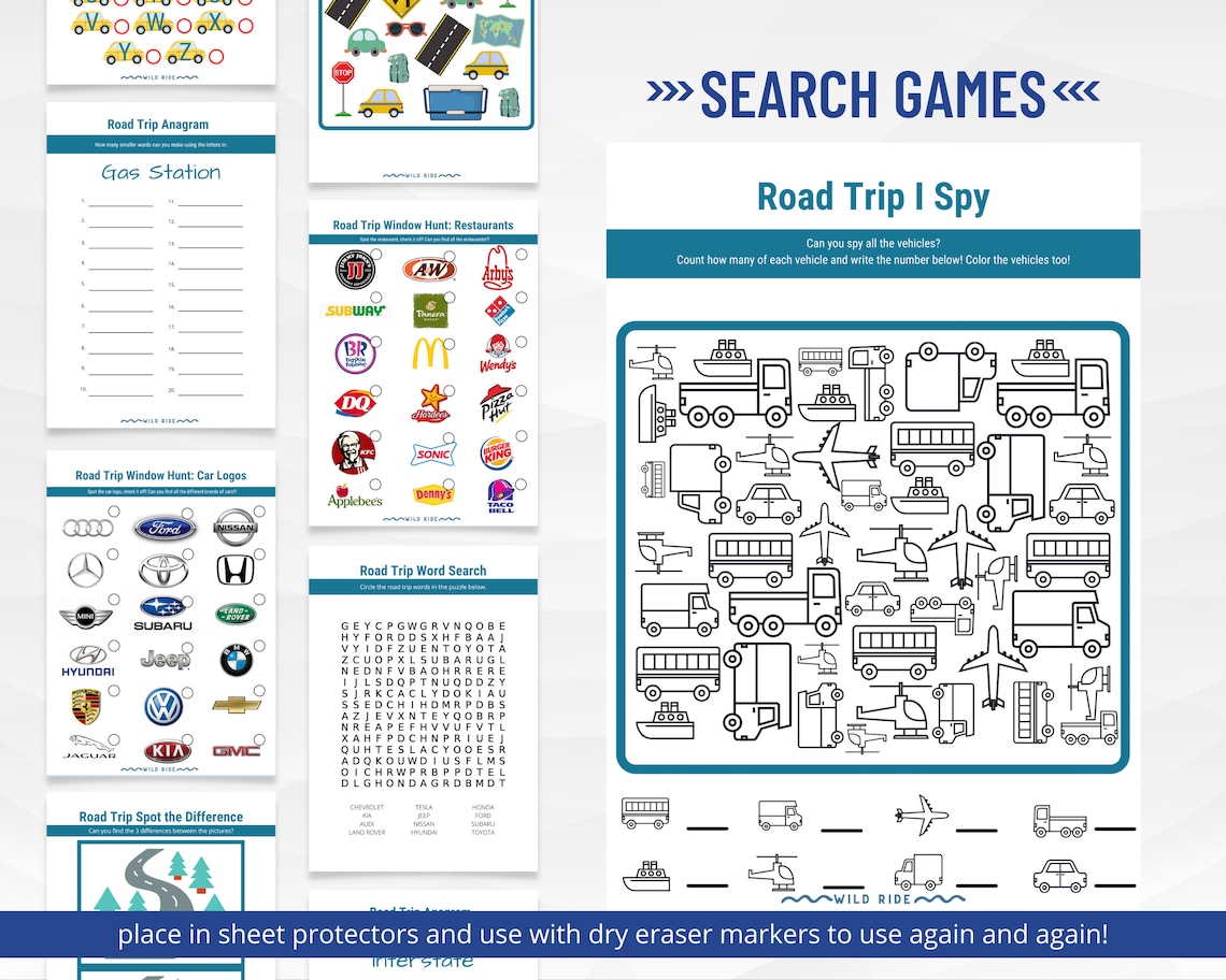 Road Trip Activities for Kids, Road Trip Games Printable, Road Trip ...