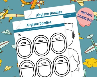Drawing Prompts For Kids, Printable Airplane Activities, Plane Activities For Kids, Travel Worksheet, Kids Flight Activity, Airplane Games