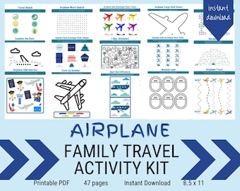 Airplane Activity Book, Airplane Games For Kids, Printable Travel Games, Printable Kids Activities, Family Travel Games