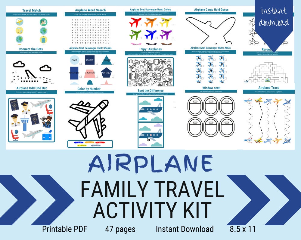 Airplane Activity Book, Airplane Games for Kids, Printable Travel Games, Printable Kids Activities, Family Travel Games - Etsy airplane-activity-book-airplane-games-for-kids-printable-travel-games-printable-kids-activities-family-travel-games-etsy