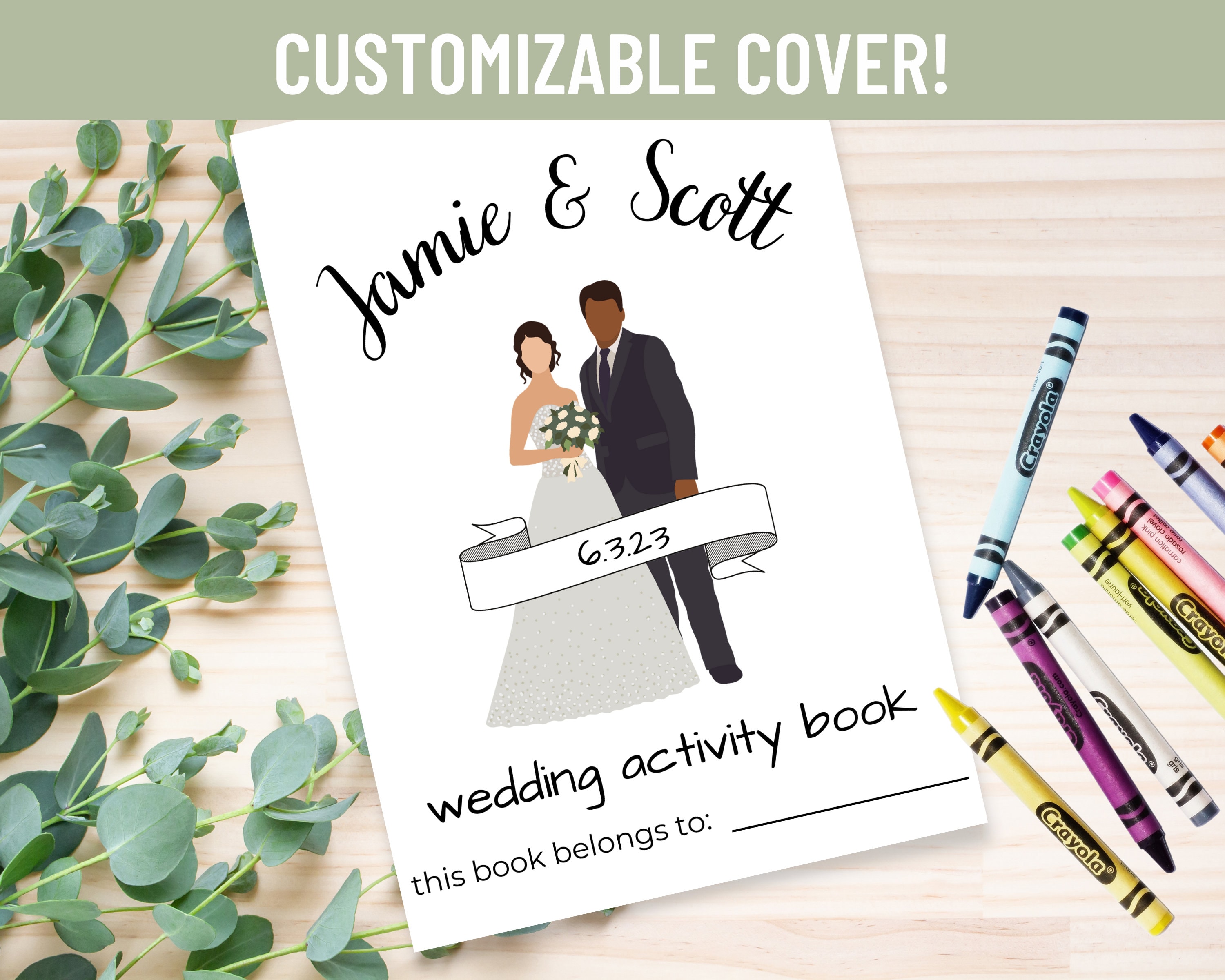 Personalized Wedding Coloring Book, Kids Table Wedding Activities ...