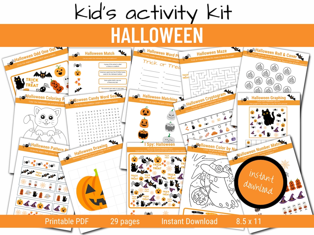 Halloween Printable Games Halloween Party Games Halloween - Etsy