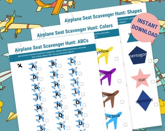 Airplane Scavenger Hunt, Airport Scavenger Hunt, Printable Airplane Activities, Plane Activities For Kids, Kids Flight Activity