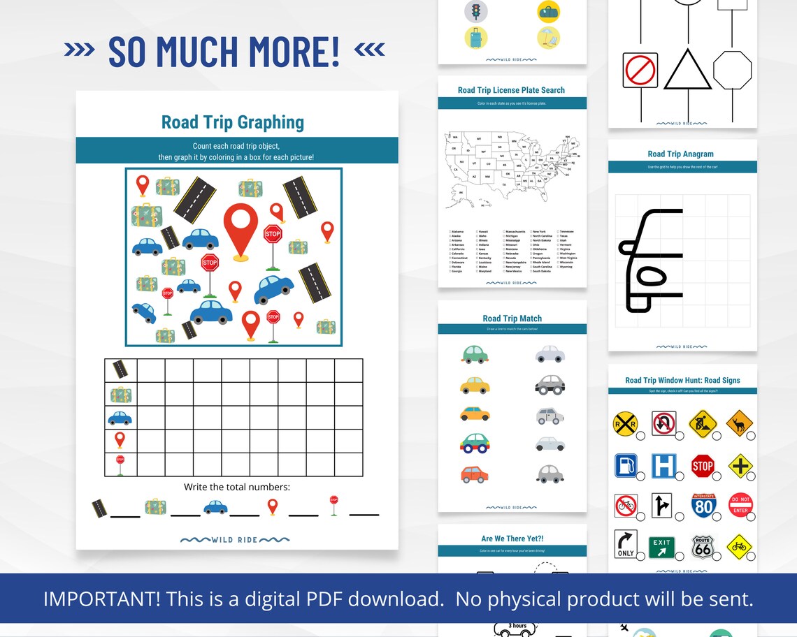 Road Trip Activities for Kids, Road Trip Games Printable, Road Trip ...