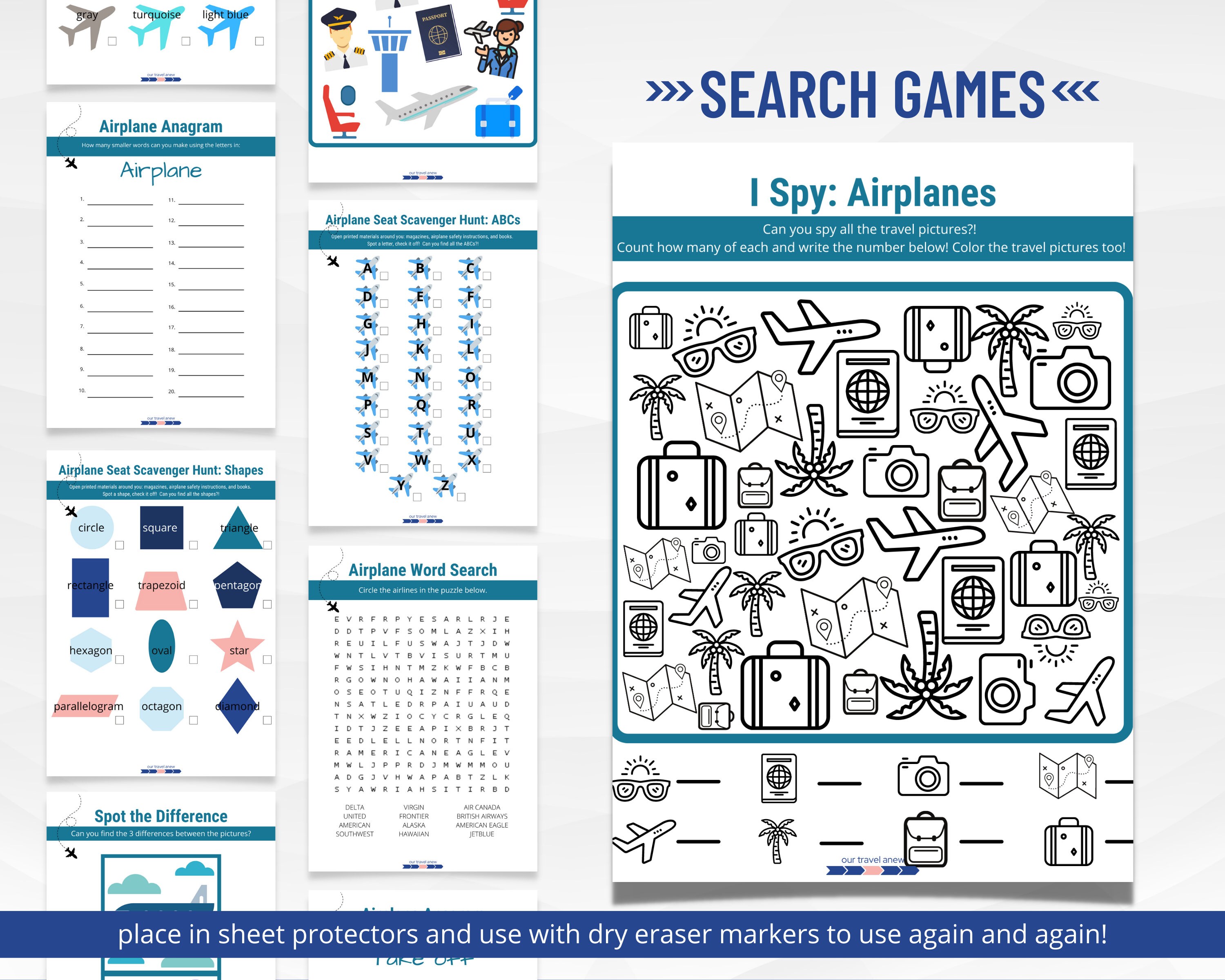 Airplane Games for Kids, Plane Activities for Kids, Kids Travel Kit