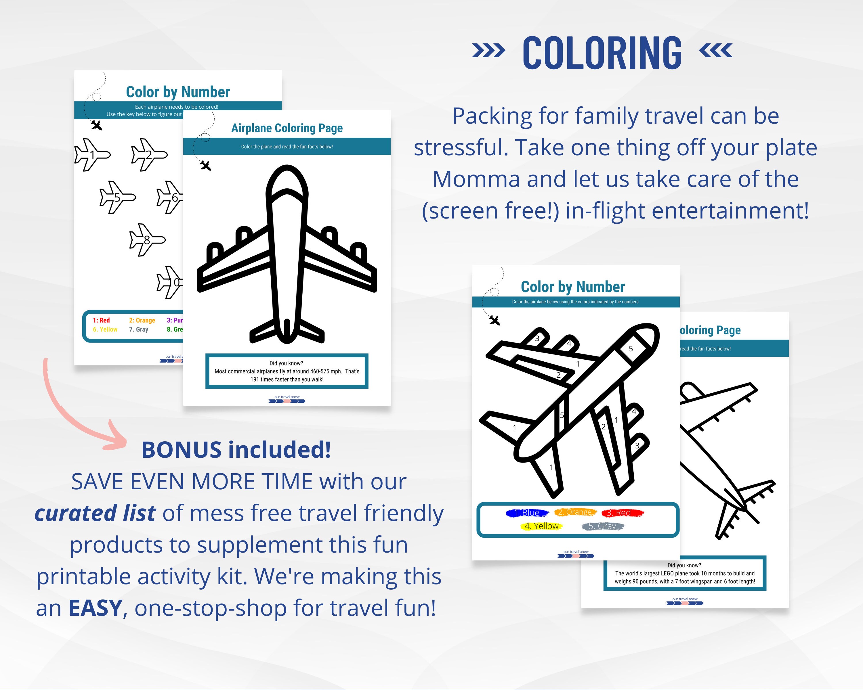 Airplane Games for Kids, Plane Activities for Kids, Kids Travel Kit, Printable Travel Games