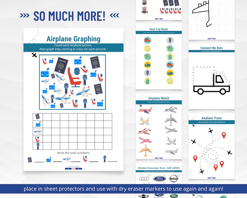 Printable Airplane Activities, Printable Road Trip Games for Kids