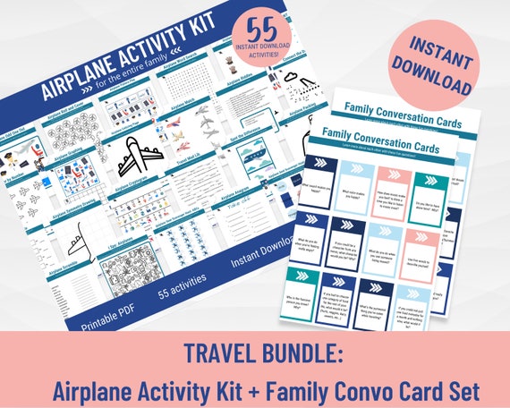 Airplane Activities Printable, Airplane Travel Kids, Traveling Activities  for Kids, Printable Travel Games, Kids Travel Activity Pack 