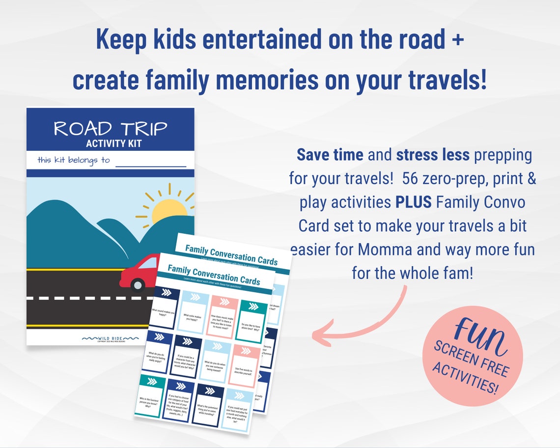 Road Trip Activities for Kids, Road Trip Games Printable, Road Trip Games for Kids, Travel ...