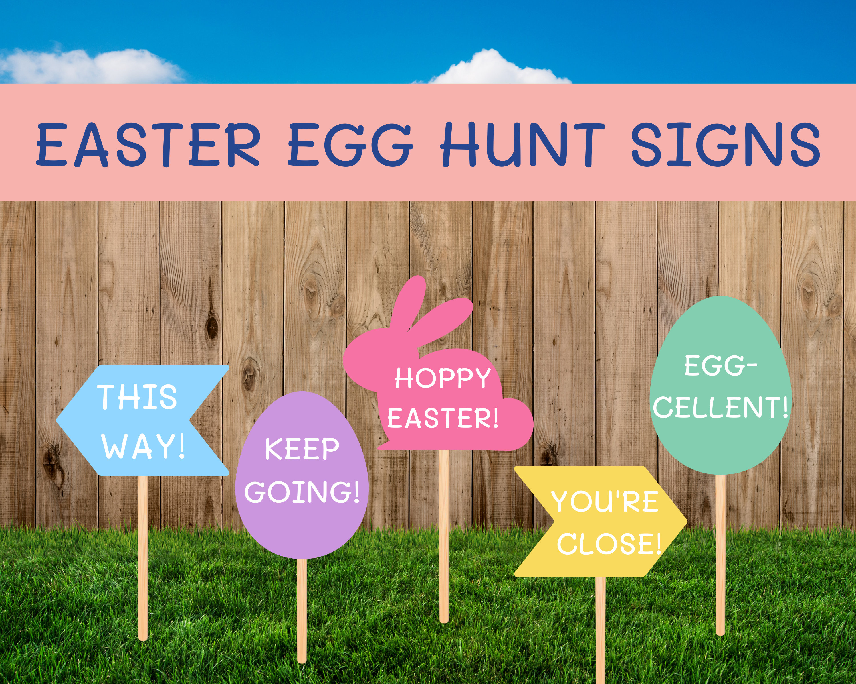 Easter Egg Hunt Signs, Easter Bunny Yard Sign, Easter Yard Signs