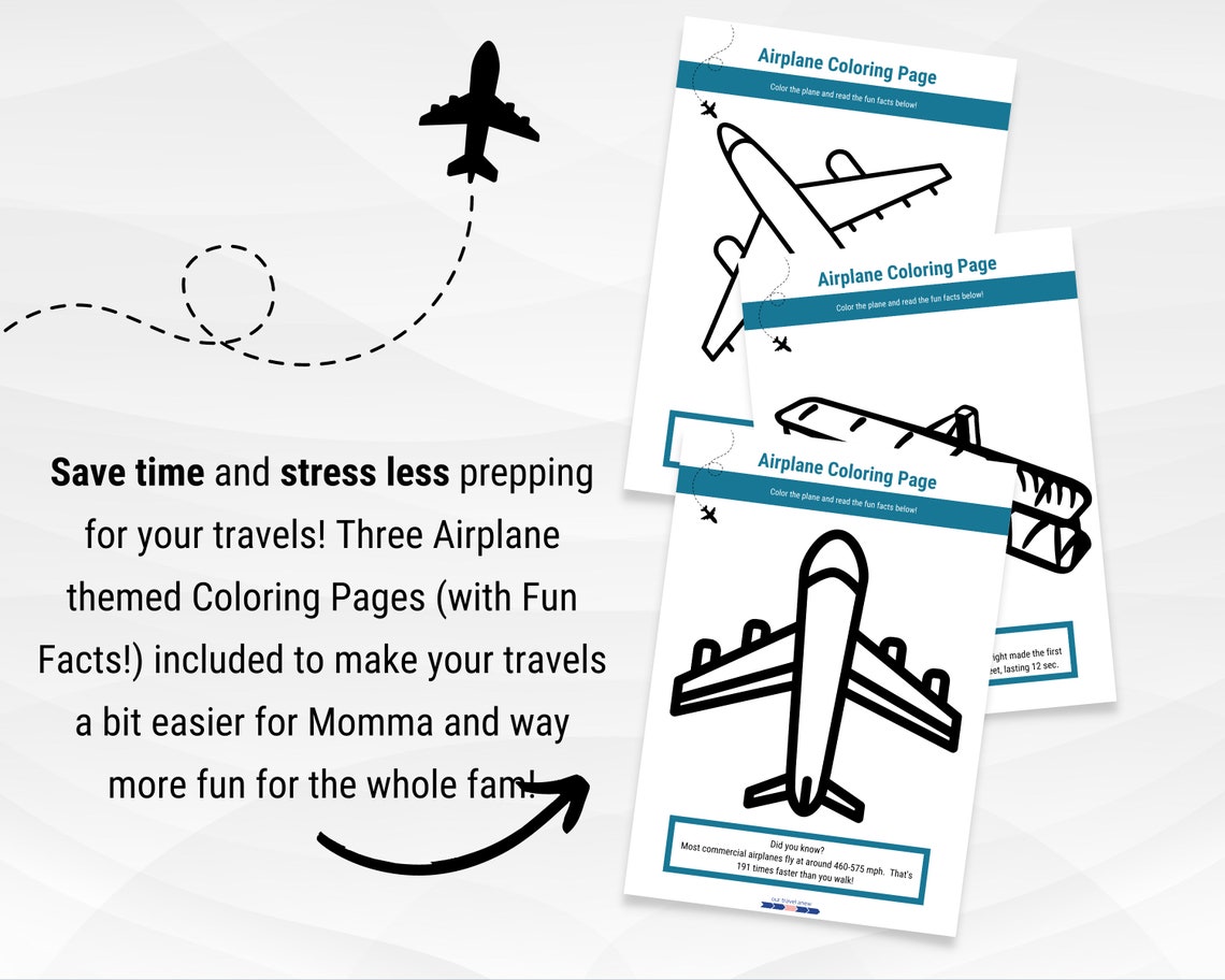 Airplane Coloring Page, Printable Airplane Activities, Plane Activities ...