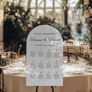 Individueller Acryl Sitzplan für Hochzeiten: Elegantes, personalisiertes Tischplaner & Gastschild für einzigartige Zeremonien und Empfänge, Sitzplan