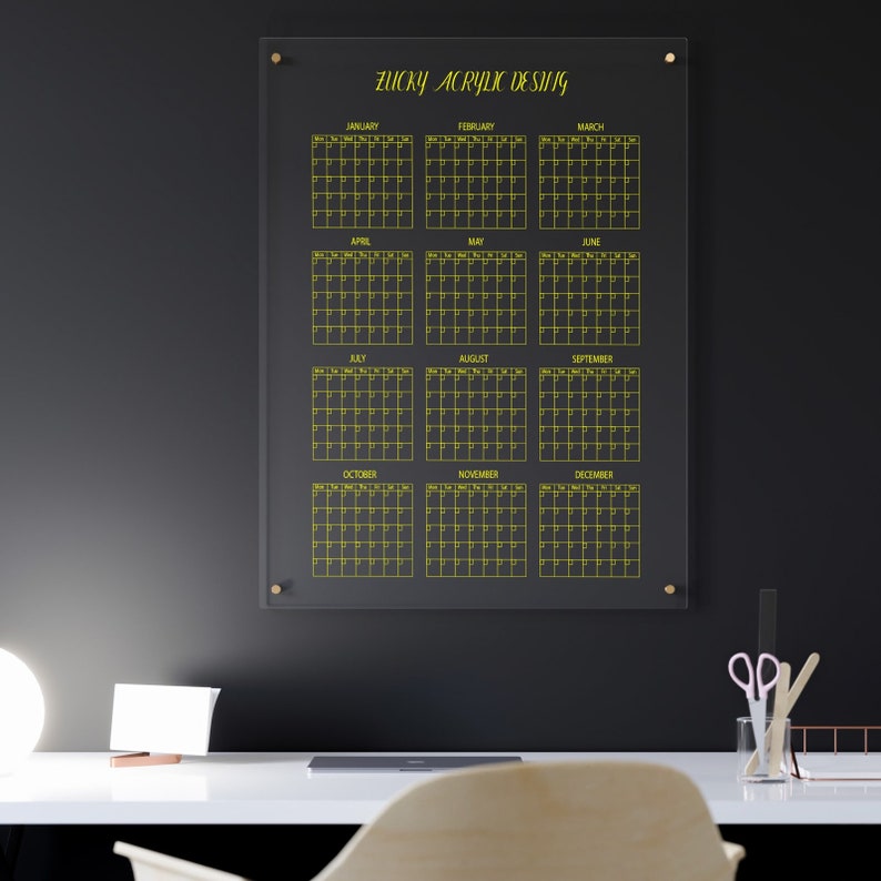 Personalized yearly calendar dry erase calendar yearly planner 2024
