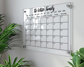 Family Organization | 2024 Vision Board | Perpetual Calendar | Acrylic Family Wall Planner |  Monthly Calendar| Menu Board