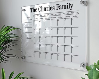 Familienkalender| Organisationstafel | 2024 Visionstafel | Benutzerdefinierter Kalender | Planer Wandkalender | Acryl Wochenplaner | Ewiger Kalender