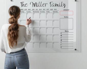 Custom Acrylic Family Wall Calendar 2024, Personalized Acrylic Weekly Monthly Planner, Organization Vision Board, Dry Erase Bulletin Board
