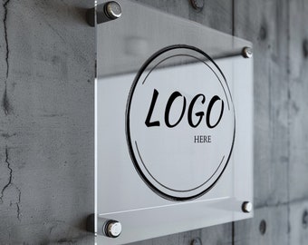 Enseigne de logo d'entreprise personnalisée en acrylique, Tenture murale de porte de bureau, Enseigne de bureau en acrylique, Enseigne pour magasin de bureau, Décoration d'entreprise pour bureau