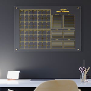 Personalized Family Organization Monthly & Weekly Calendar Acrylic Planner for Wall Erasable Whiteboard Calendar image 5