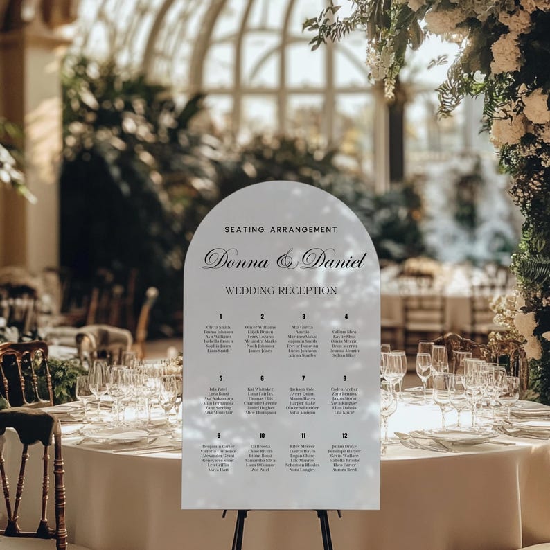 Custom Acrylic Wedding Seating Chart: Elegant, Personalized Table ...